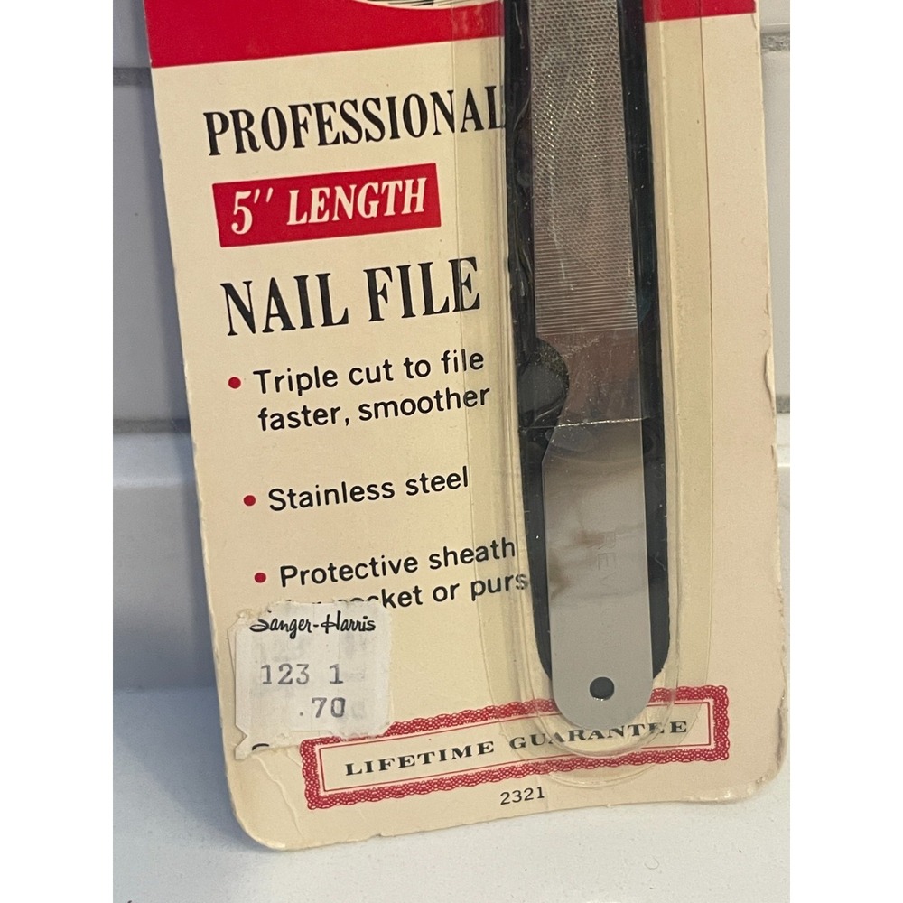 Vintage Revlon Professional Nail File 5" Triple Cut Stainless Steel 2321 New - Picture 3 of 5